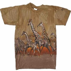 Rainforest Cafe Shirt Mens Small Brown Giraffe Logo Casual Cotton Safari African